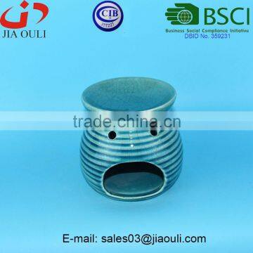 Teal and Yellow Crakle Glazed Ceramic Oil Burner, Fragrance Oil Burner photo-2