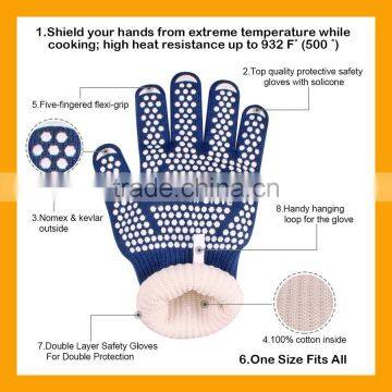 EN407 Certified Heat Resistant Barbecue Gloves, Silicone Printed Grill Gloves photo-3