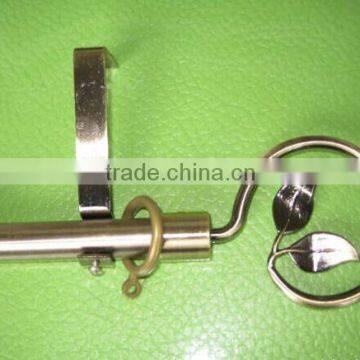 antique brass metal curtain rod with leaf shaped finals with best quality