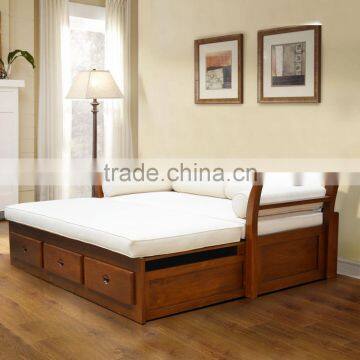 Daybed sofa INDOOR with 3 drawers natural Grade A teak wood furniture