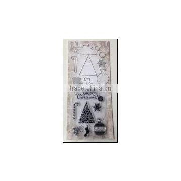 Christmas Decor Clear Stamp and Die Cut Set for Scrapbooking photo-3