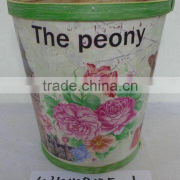 decal wooden flower pot wood pot with plastic liner garden decoration