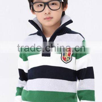 2015 boys sweater knit for kids,boys sweaters 2015,Green and black and white striped sweater