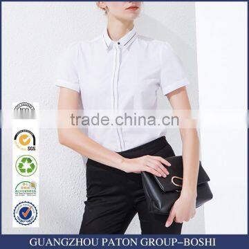 Short sleeved women's shirts, 2017 spring summer fashion, OL pure color square collar, self-cultivation leisure shirt, custom