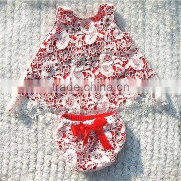 Wholesale Baby Girls Lace Cotton 2pcs Set Fashion Lace Set for Infant Girls photo-3