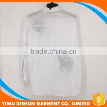 Women Latest Design Custom Long Sleeve Embroidered Collar Shirt photo-6