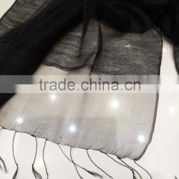 2017 Fashion New Arrival Lady Jacquard Plain Solid Color 2layers Silk Mixed Viscose Scarf Shawl photo-6