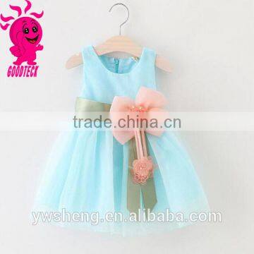 2016 New Wholesaler Baby Princess Christmas Dresses Girls Skirt Set With Bowknot photo-6