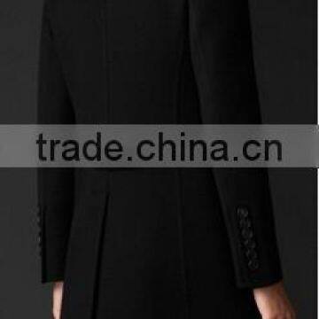2014 Men Coat Double-Breasted Black Color Wool photo-3
