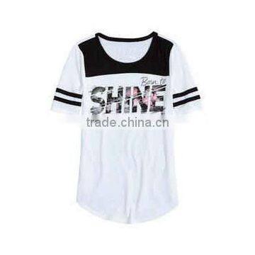 2016 hot selling girl fashion printed short sleeve T-shirt