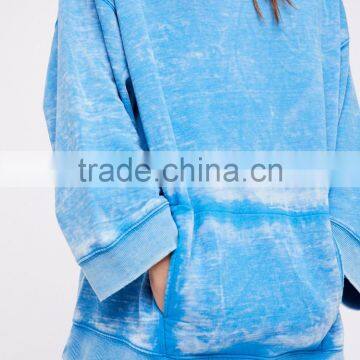 Custom Made Pullover V-neckline Sporty Front Pocket Oversized Hoodies for Women