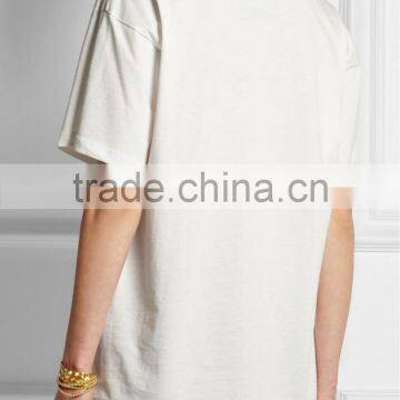 Oversized White Printed Cotton Print T-shirt for Sale photo-3