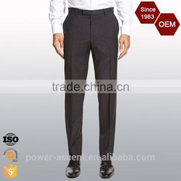 Latest Design Solid Men's Flat Front Winkle Free Pants Trousers