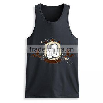 Custom Printed Design Bulk Mens Fitness 95% Cotton 5% Spandex Tank Top photo-5
