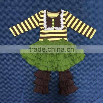 2015 wholesale boutique baby 3 pcs outfit baby shirt and pants and skirt YW-173