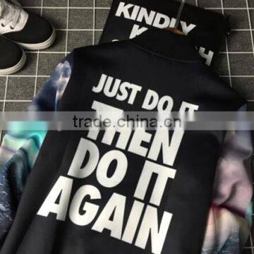 Printed Black Baseball Jacket Mens Outer Jacket photo-2