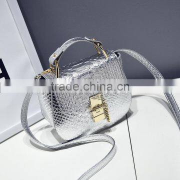 2017 Mini Chain C Snake pu Leather Shoulder Bag Woman Pink Handbag photo-5