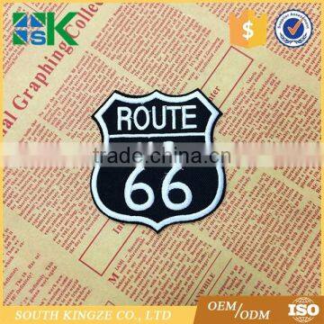 ROUTE 66 Iron-on PATCH - Embroidered HIGHWAY ROAD SIGN HISTORIC EMBLEM US BLACK photo-2