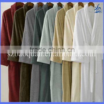 Cheap colored 100% cotton custom made bathrobes