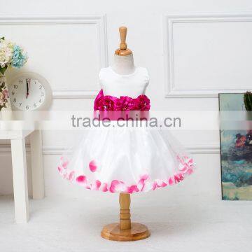 Custom made latest kids satin wedding bridesmaid party a line flower girl dress