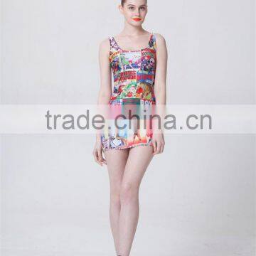 Dress 2015 new cool summer ,women sexy Sleeveless dress cartoon Digital Printing party dress for women,dress design S119-152