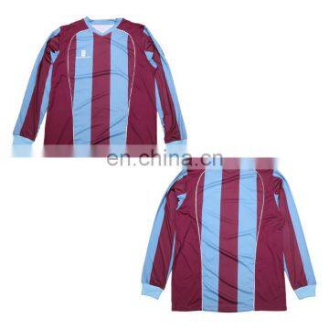 Sublimated wholesale striped long sleeve soccer jersey