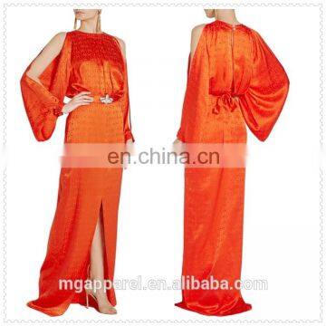 latest embellished silk-jacquard long gowns fashion designs