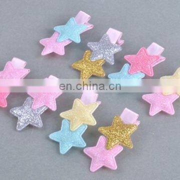 Double Glitter Star Barrettes Baby Alligator Clip Pigtail Bows For Baby Girl