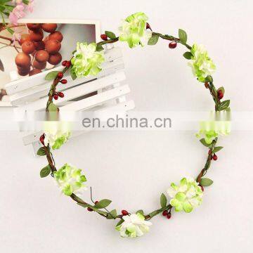 FG-0015 wholesale bridal wedding artificial wicker flower garland/ flower head wreath