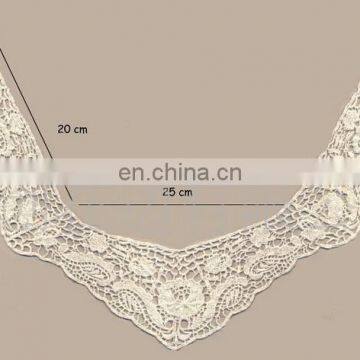water soluble embroidered crochet lace collar