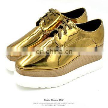 Wholesale High Heel Platform Shoes Women Leather Shoe Flat 2017 photo-3