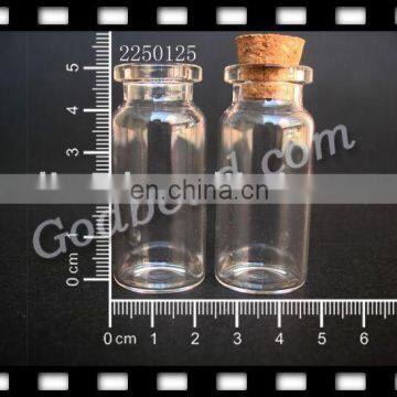 wholesale 22x50mm New arrival wishing bottle! clear glass tiny wishing bottle vials pendants with corks