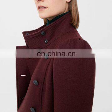 Custom New Style Classic Red Button Belt Slim Fit Lady Winter Jacket photo-6