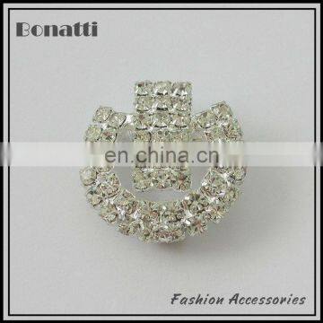 shining rhinestone metal brooch for garments