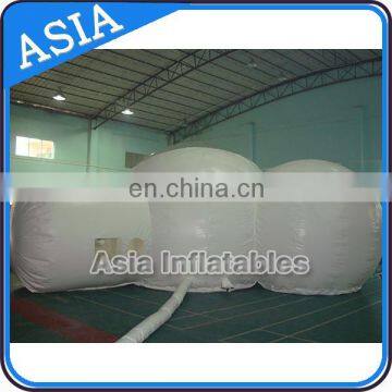 Customized Guangzhou Factory outdoor Giant Inflatable Snowglobe with one tunnel with one bedroom for camping