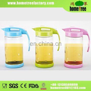 Transparent Button Edible Cooking Oil Storage Spout Bottle Glass Bottle For Oil Or Vinegar