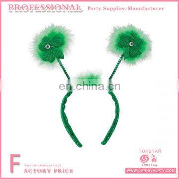 Festival Promotional Items Sequin Headband Clover Feather And Sequin Green Irish Headband