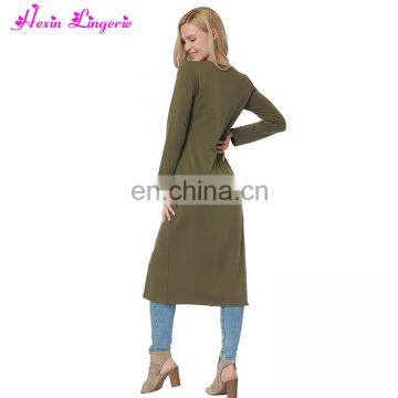 Factory Price Sexy Front Split Long Sleeve Clothes Long One Piece Women Dress 2017 photo-6