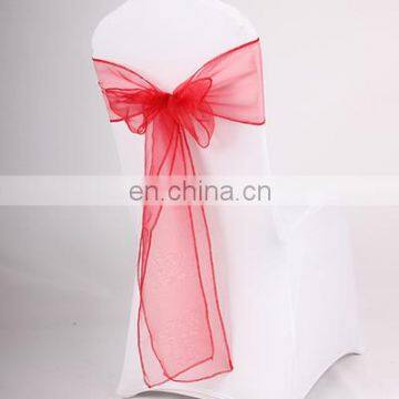2015 Wedding Chair Decorative Red Transparent Organza Bows photo-2