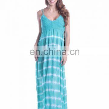 Women Wear Latest Fashionable & Designer Tie & Dye paghetti Strap Dress With crochet Yoke