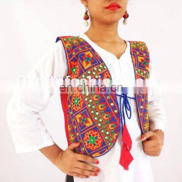 Banjara Style Navratri mirror jacket Koti- Colorful embroidery work elephant design koti- Navratri festival wear jacket koti