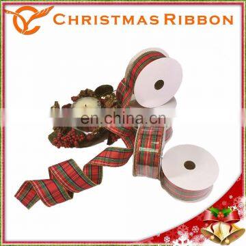 Plaid Grosgrain Christmas Ribbon Fabric photo-5