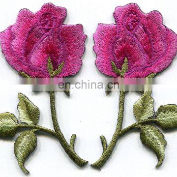 High Quality Custom Iron on Embroidery Patch Flowers photo-3