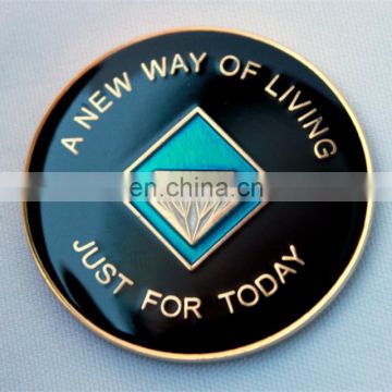 Wholesale Antique 3D Promotional Epoxy Soft Enamel Engrave Metal Coin