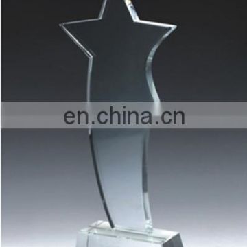 new design crystal glass award trophy gift with stars guangzhou wholesale price