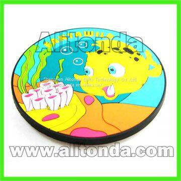 Custom Pvc Soft Anti-slip Cute Cartoon Animal Character Food Flower Coaster for Home or Promotional Gifts photo-4