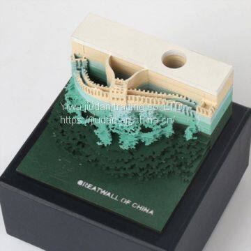 Art Building Block DIY 3D Great Wall Memo Notes Pads Convenience Stickers Papers Card Art Crafts photo-4
