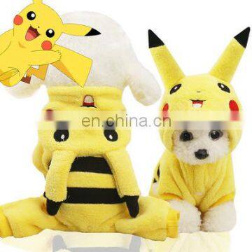 Pet dog Clothes Pikachu cosplay Change to pack Overcoat cartoon suit