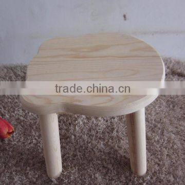 Natural color unfinished solid wood mini stools, home using children wood stool