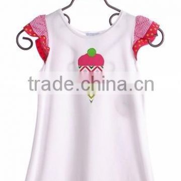 2015 wholesale high quality cotton Tshirt sleeveless top kids apparel girls casual top